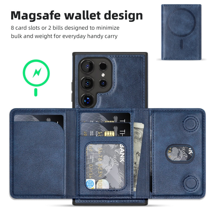 For Samsung Galaxy S24 5G Shield Multi-functional MagSafe Card Bag Phone Case
