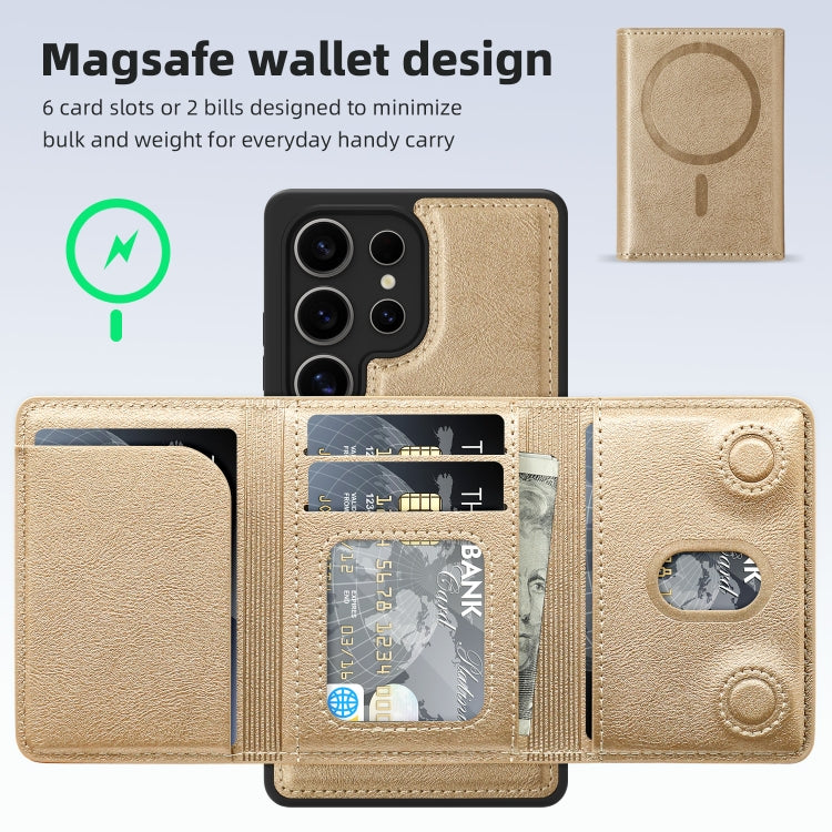 For Samsung Galaxy S25+ 5G Shield Multi-functional MagSafe Card Bag Phone Case