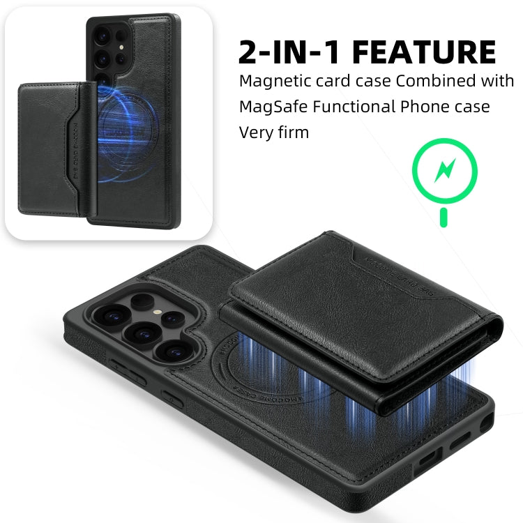 For Samsung Galaxy S25+ 5G Shield Multi-functional MagSafe Card Bag Phone Case