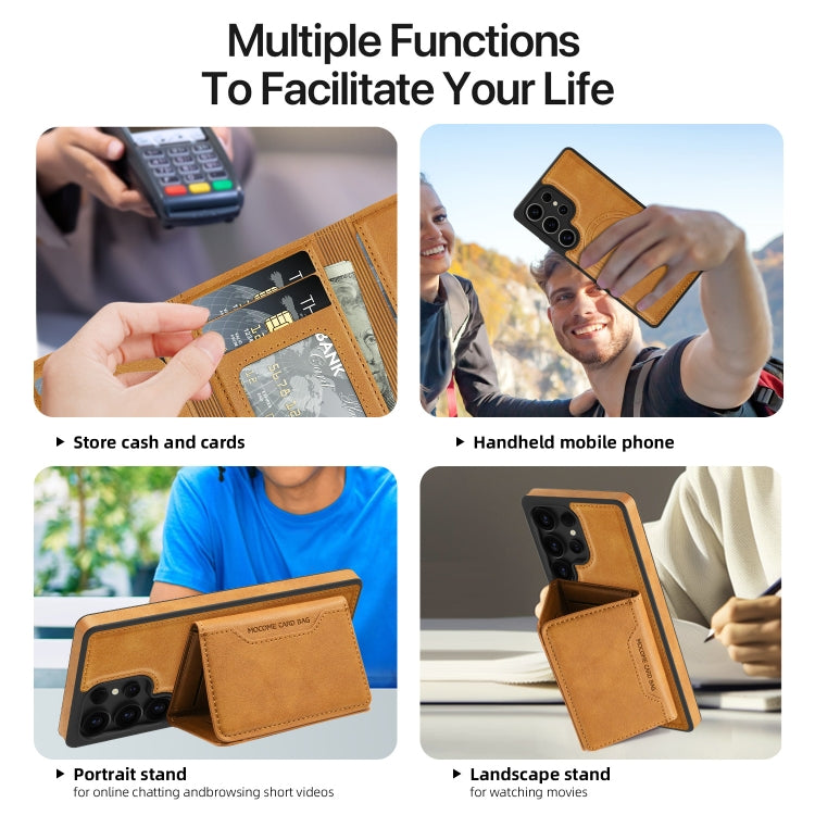For Samsung Galaxy S25+ 5G Shield Multi-functional MagSafe Card Bag Phone Case