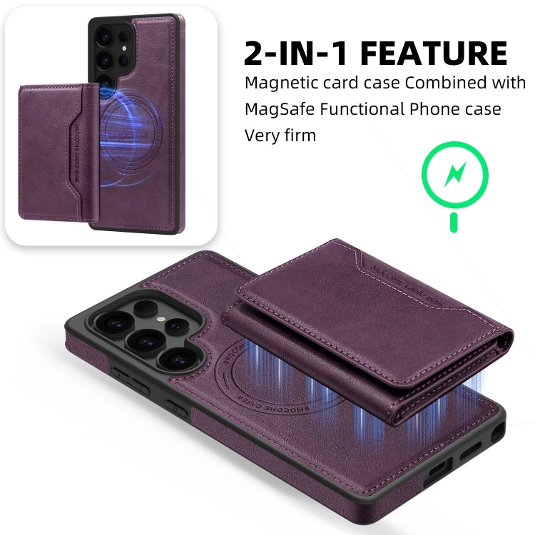 For Samsung Galaxy S25+ 5G Shield Multi-functional MagSafe Card Bag Phone Case