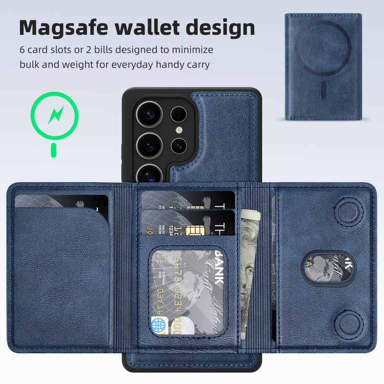 For Samsung Galaxy S25+ 5G Shield Multi-functional MagSafe Card Bag Phone Case