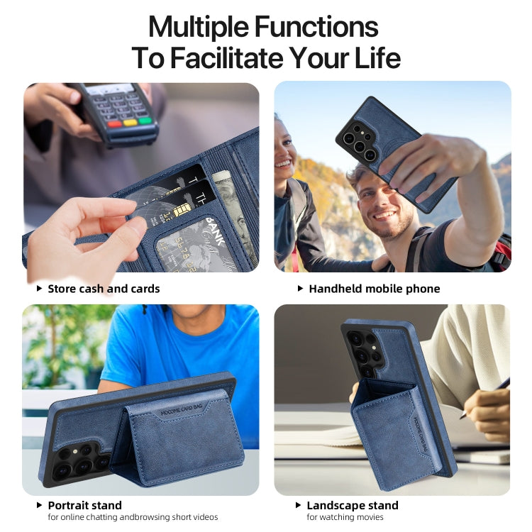 For Samsung Galaxy S25+ 5G Shield Multi-functional MagSafe Card Bag Phone Case