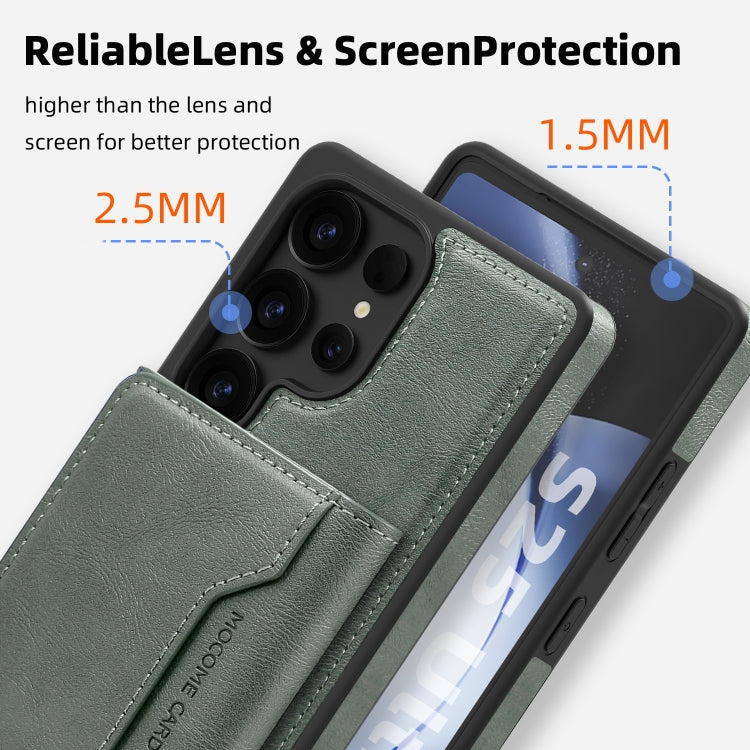 For Samsung Galaxy S25+ 5G Shield Multi-functional MagSafe Card Bag Phone Case