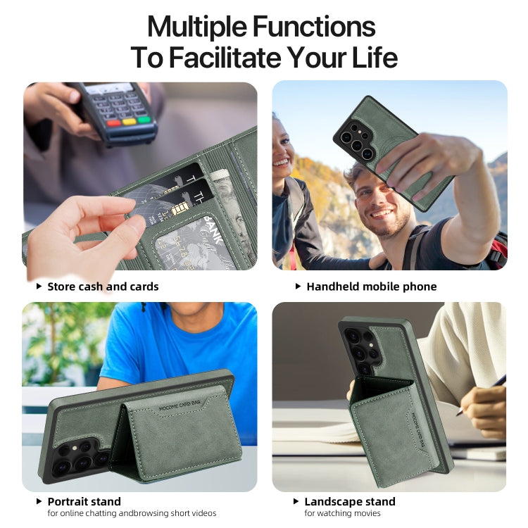 For Samsung Galaxy S25+ 5G Shield Multi-functional MagSafe Card Bag Phone Case