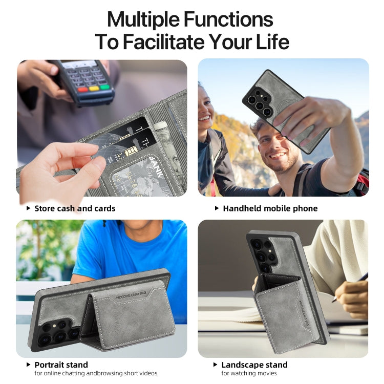 For Samsung Galaxy S25+ 5G Shield Multi-functional MagSafe Card Bag Phone Case
