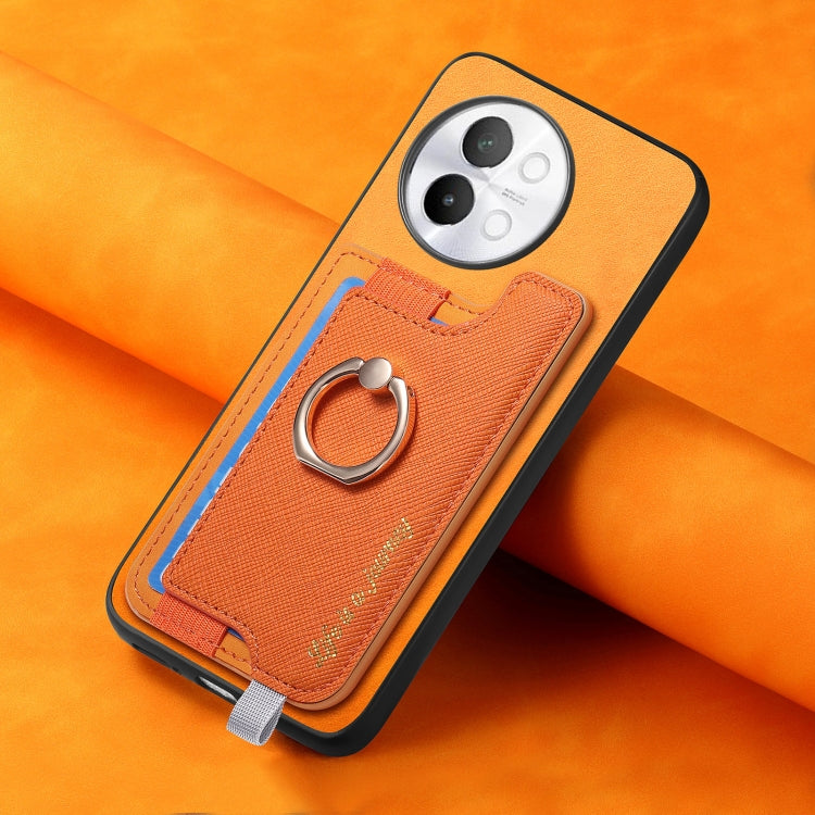For vivo Y200 / V29e Retro Magsafe Cross Leather Ring Holder Card Bag Phone Case