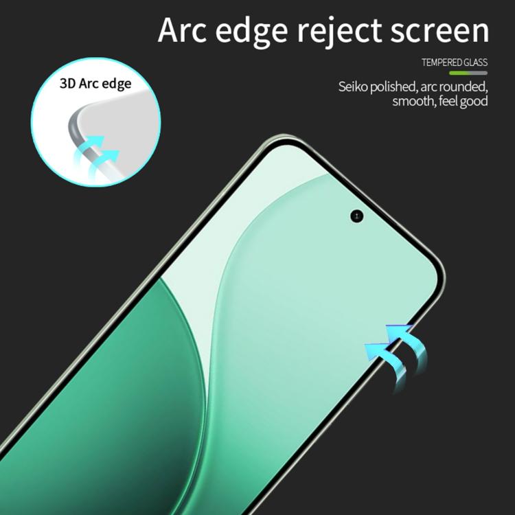 For OPPO Reno14 PINWUYO 9H 3D Full Screen Explosion-proof Tempered Glass Film - Black