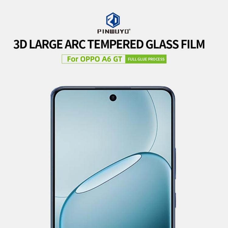 For OPPO A6 GT / A6 Max 5G PINWUYO 9H 3D Full Screen Explosion-proof Tempered Glass Film - Black