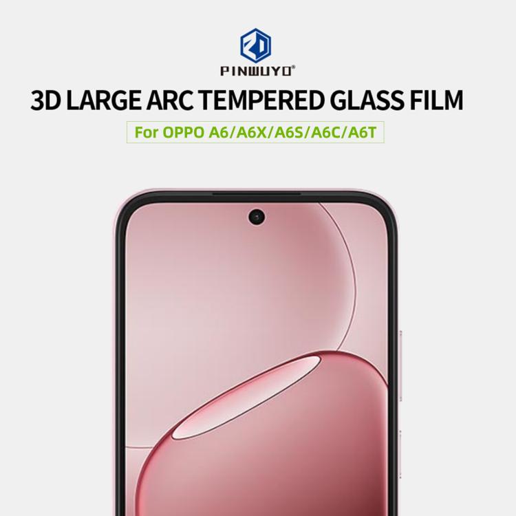 For OPPO A6 Global / A6x / A6s / A6c / A6t PINWUYO 9H 3D Full Screen Explosion-proof Tempered Glass Film - Black