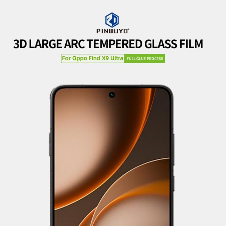For OPPO Find X9 Ultra PINWUYO 9H 3D Full Screen Explosion-proof Tempered Glass Film - Black