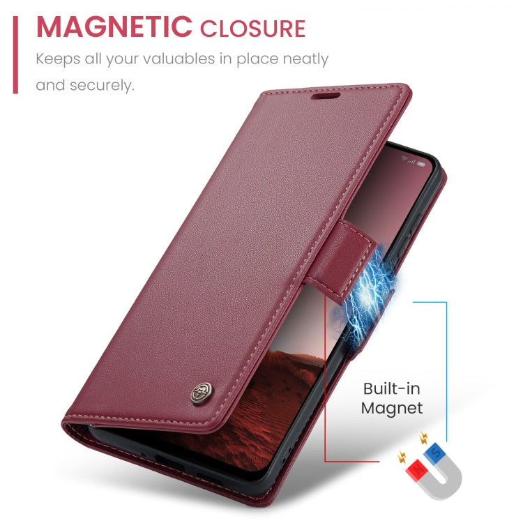 For OPPO Reno12 5G Global CaseMe 023 Butterfly Buckle Litchi Texture RFID Anti-theft Leather Phone Case