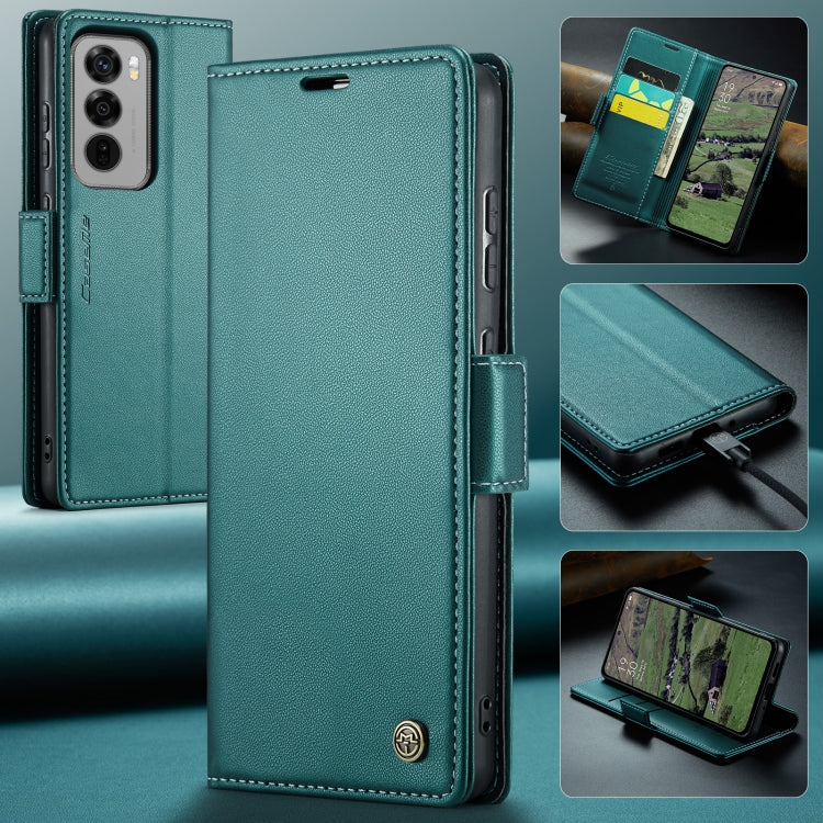 For OPPO Reno12 5G Global CaseMe 023 Butterfly Buckle Litchi Texture RFID Anti-theft Leather Phone Case