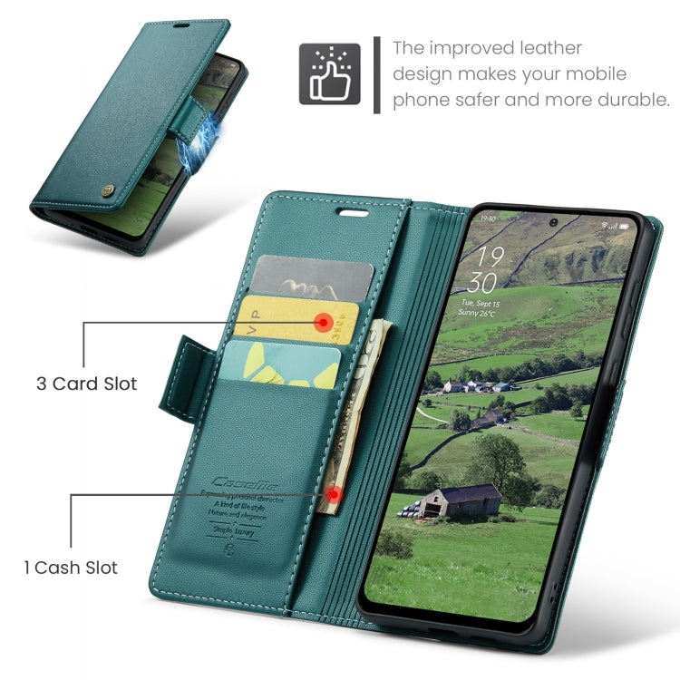 For OPPO Reno12 5G Global CaseMe 023 Butterfly Buckle Litchi Texture RFID Anti-theft Leather Phone Case