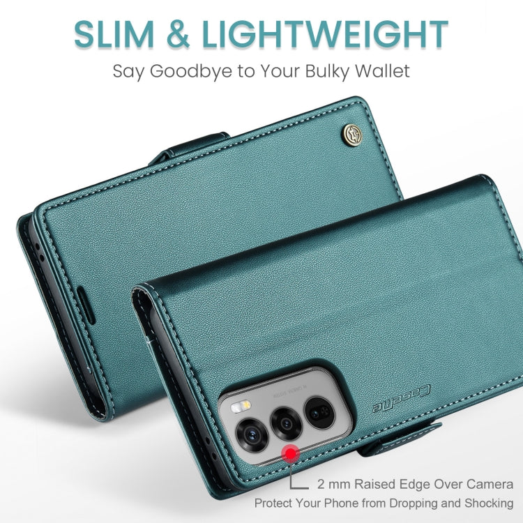 For OPPO Reno12 5G Global CaseMe 023 Butterfly Buckle Litchi Texture RFID Anti-theft Leather Phone Case