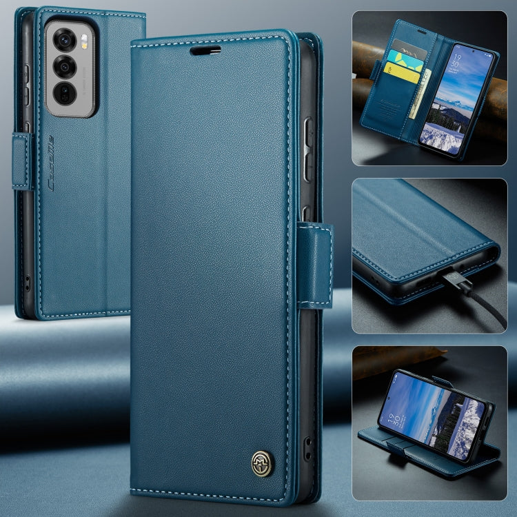 For OPPO Reno12 5G Global CaseMe 023 Butterfly Buckle Litchi Texture RFID Anti-theft Leather Phone Case