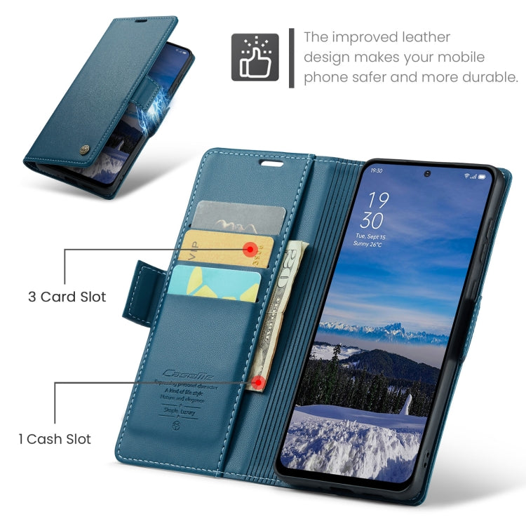 For OPPO Reno12 5G Global CaseMe 023 Butterfly Buckle Litchi Texture RFID Anti-theft Leather Phone Case