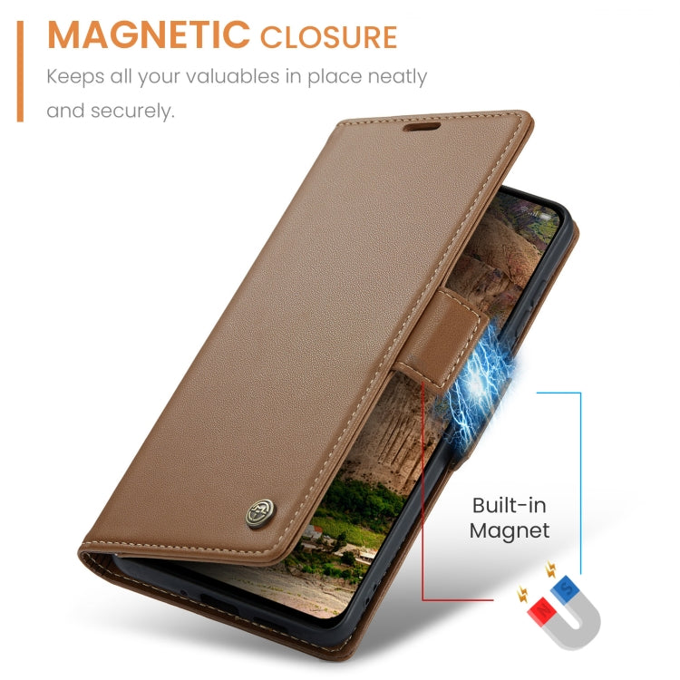 For OPPO Reno12 5G Global CaseMe 023 Butterfly Buckle Litchi Texture RFID Anti-theft Leather Phone Case
