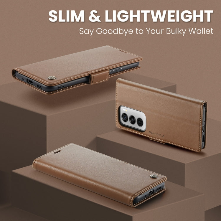 For OPPO Reno12 5G Global CaseMe 023 Butterfly Buckle Litchi Texture RFID Anti-theft Leather Phone Case