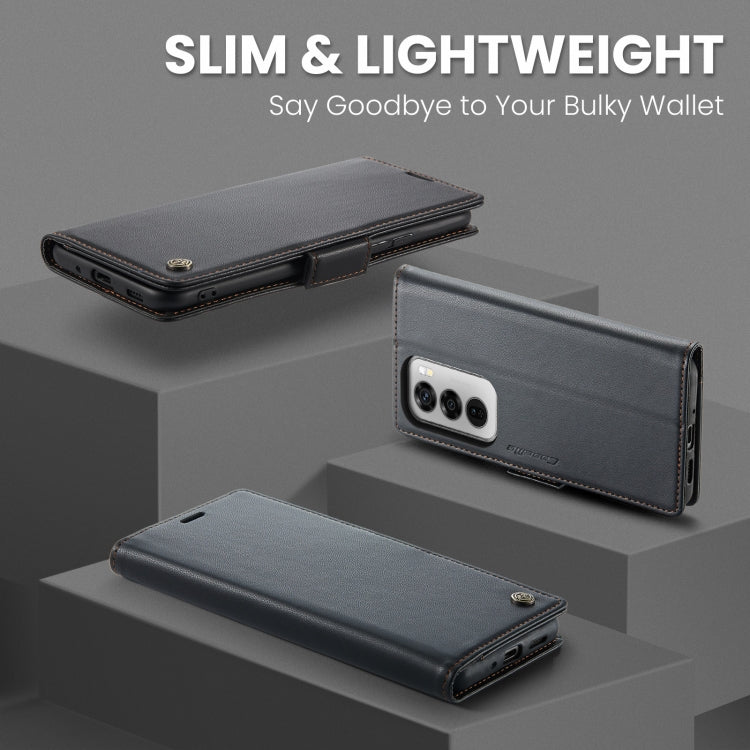 For OPPO Reno12 5G Global CaseMe 023 Butterfly Buckle Litchi Texture RFID Anti-theft Leather Phone Case