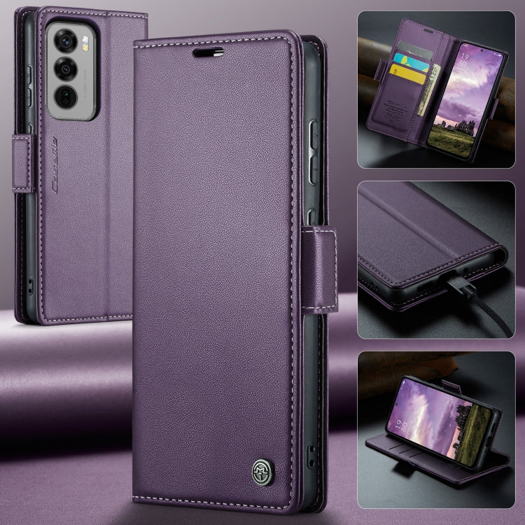 For OPPO Reno12 5G Global CaseMe 023 Butterfly Buckle Litchi Texture RFID Anti-theft Leather Phone Case