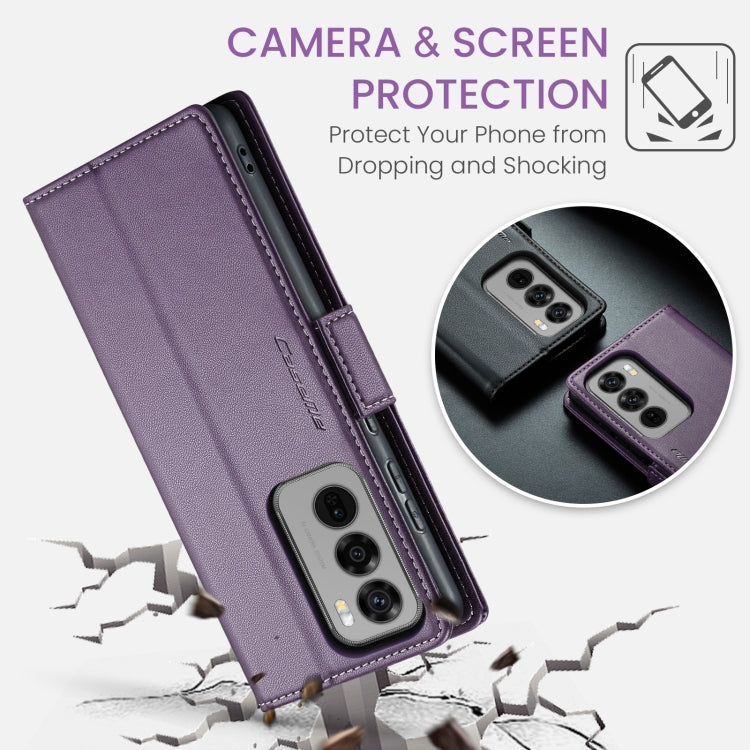 For OPPO Reno12 5G Global CaseMe 023 Butterfly Buckle Litchi Texture RFID Anti-theft Leather Phone Case