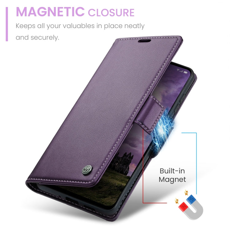 For OPPO Reno12 5G Global CaseMe 023 Butterfly Buckle Litchi Texture RFID Anti-theft Leather Phone Case