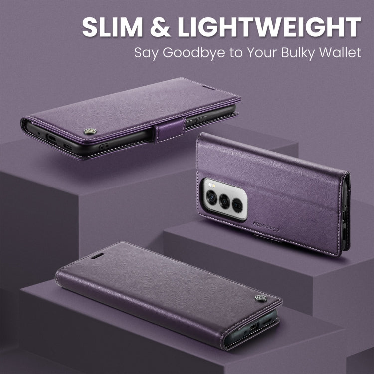 For OPPO Reno12 5G Global CaseMe 023 Butterfly Buckle Litchi Texture RFID Anti-theft Leather Phone Case