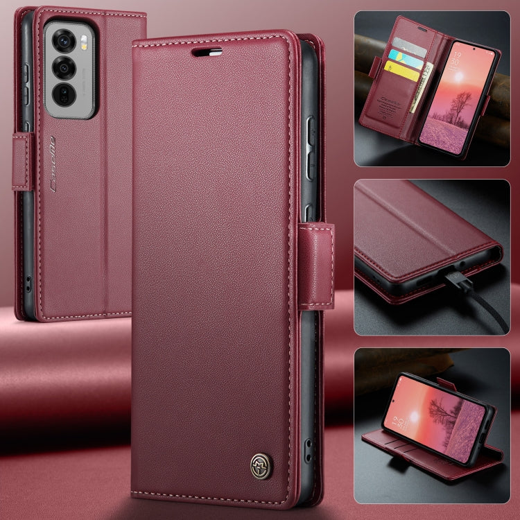 For OPPO Reno12 Pro 5G Global CaseMe 023 Butterfly Buckle Litchi Texture RFID Anti-theft Leather Phone Case
