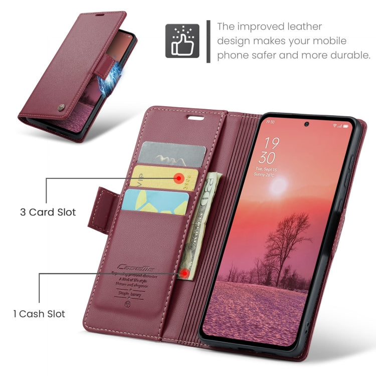 For OPPO Reno12 Pro 5G Global CaseMe 023 Butterfly Buckle Litchi Texture RFID Anti-theft Leather Phone Case