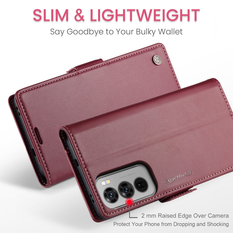 For OPPO Reno12 Pro 5G Global CaseMe 023 Butterfly Buckle Litchi Texture RFID Anti-theft Leather Phone Case