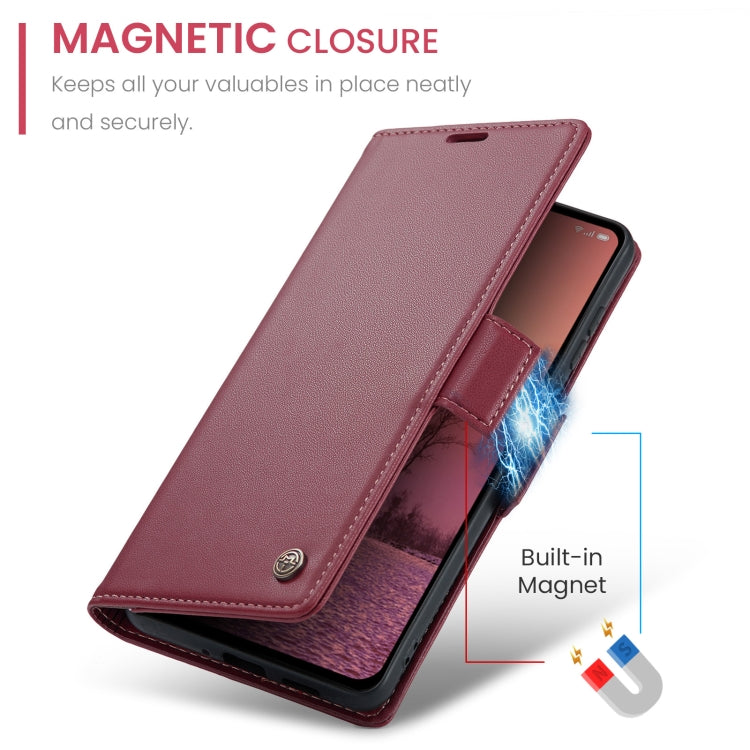 For OPPO Reno12 Pro 5G Global CaseMe 023 Butterfly Buckle Litchi Texture RFID Anti-theft Leather Phone Case