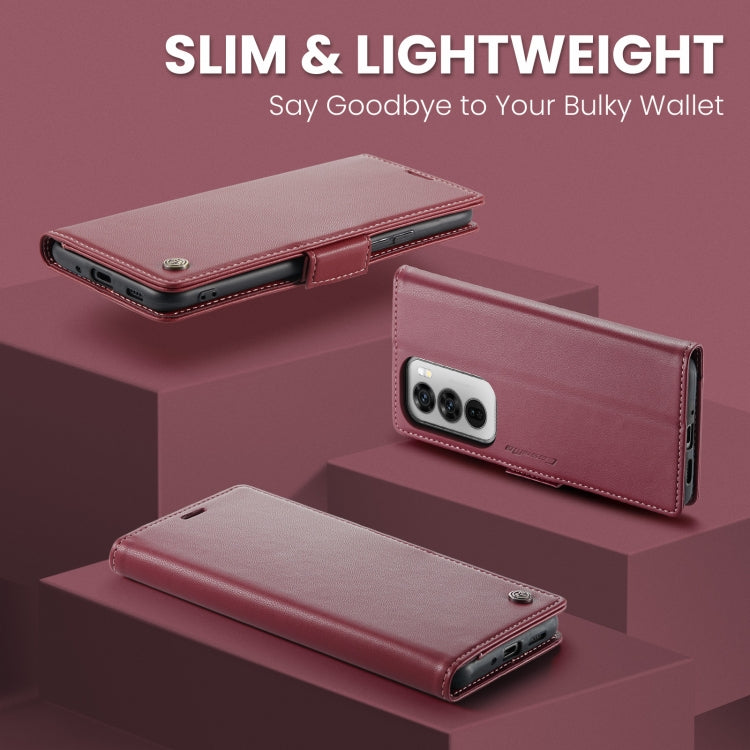 For OPPO Reno12 Pro 5G Global CaseMe 023 Butterfly Buckle Litchi Texture RFID Anti-theft Leather Phone Case
