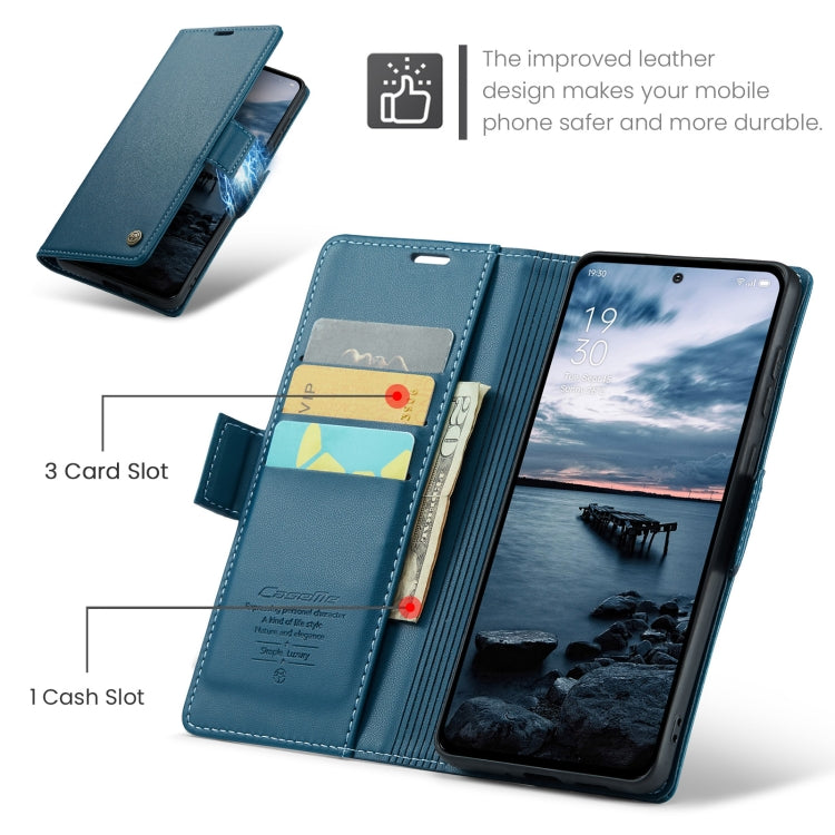 For OPPO Reno12 Pro 5G Global CaseMe 023 Butterfly Buckle Litchi Texture RFID Anti-theft Leather Phone Case