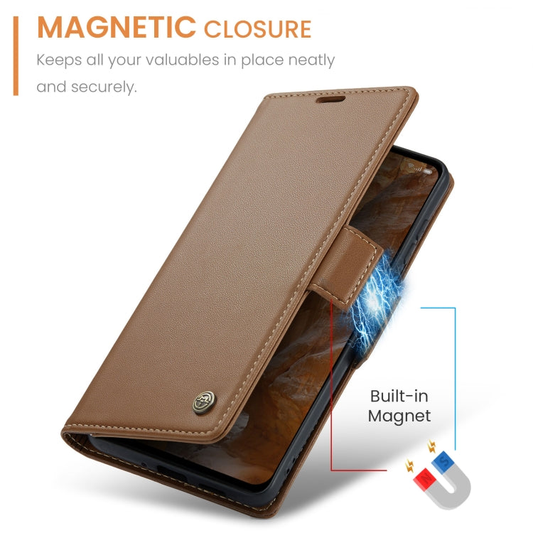 For OPPO Reno12 Pro 5G Global CaseMe 023 Butterfly Buckle Litchi Texture RFID Anti-theft Leather Phone Case