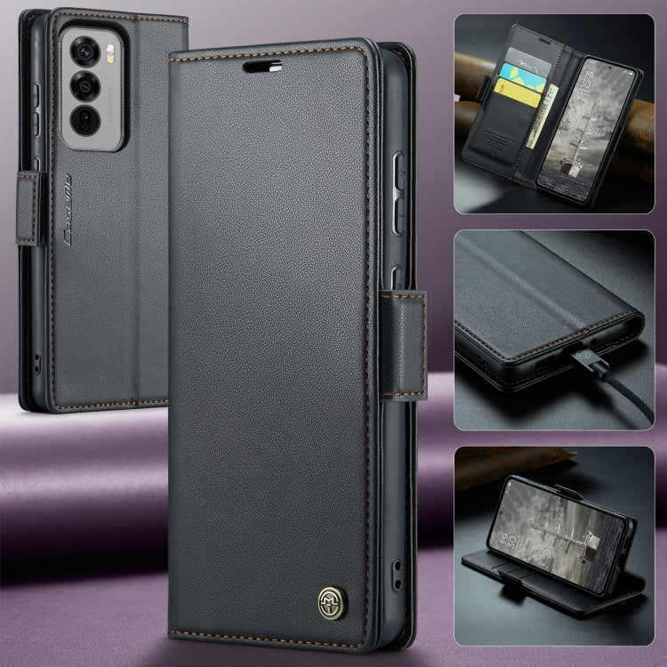 For OPPO Reno12 Pro 5G Global CaseMe 023 Butterfly Buckle Litchi Texture RFID Anti-theft Leather Phone Case
