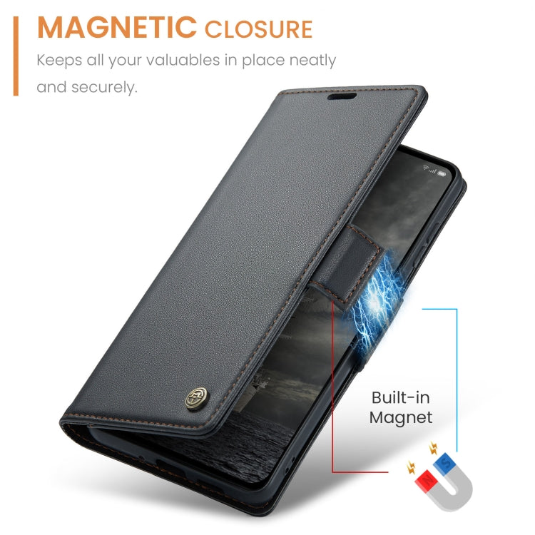For OPPO Reno12 Pro 5G Global CaseMe 023 Butterfly Buckle Litchi Texture RFID Anti-theft Leather Phone Case
