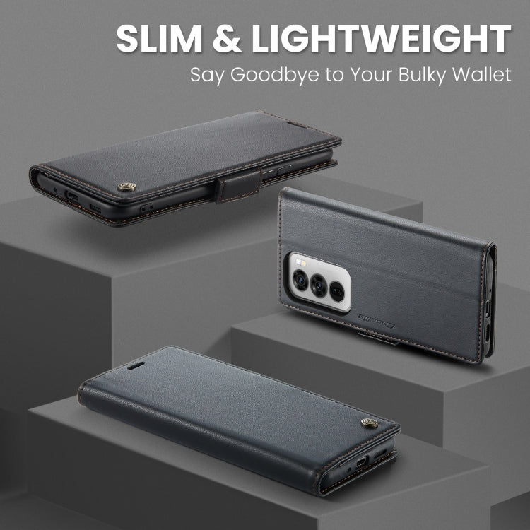 For OPPO Reno12 Pro 5G Global CaseMe 023 Butterfly Buckle Litchi Texture RFID Anti-theft Leather Phone Case