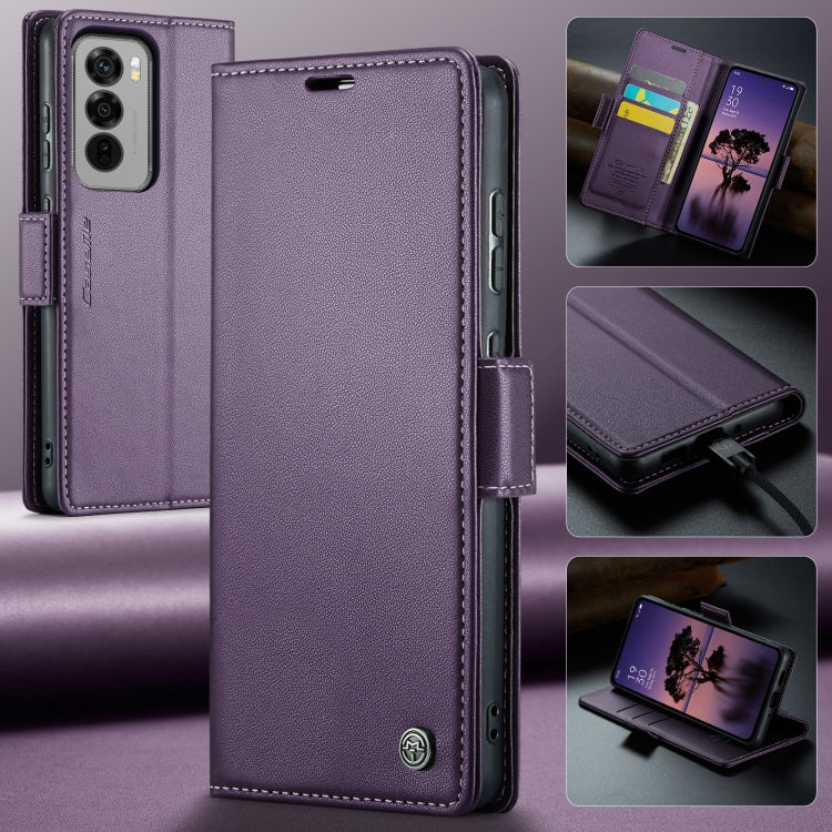 For OPPO Reno12 Pro 5G Global CaseMe 023 Butterfly Buckle Litchi Texture RFID Anti-theft Leather Phone Case