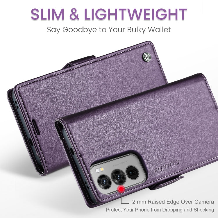 For OPPO Reno12 Pro 5G Global CaseMe 023 Butterfly Buckle Litchi Texture RFID Anti-theft Leather Phone Case