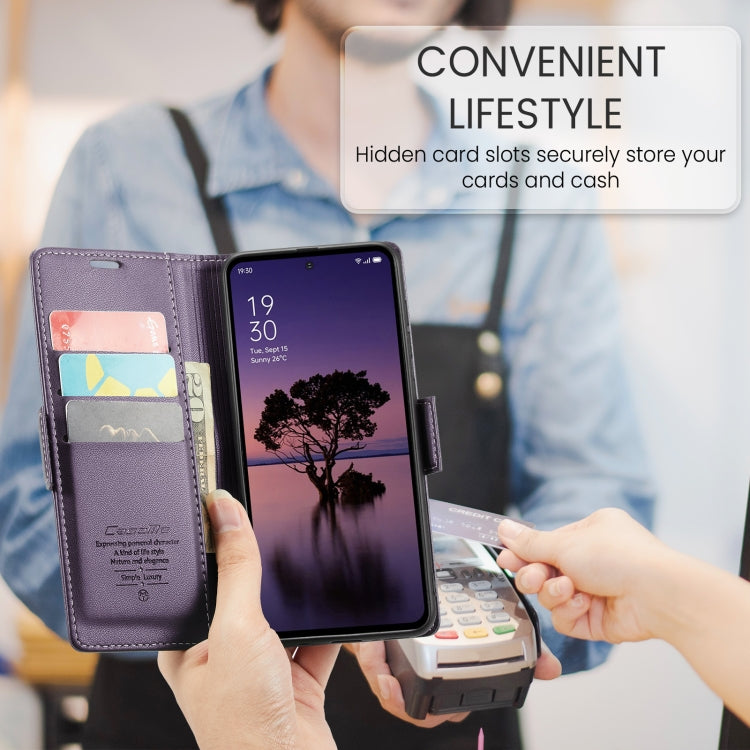 For OPPO Reno12 Pro 5G Global CaseMe 023 Butterfly Buckle Litchi Texture RFID Anti-theft Leather Phone Case