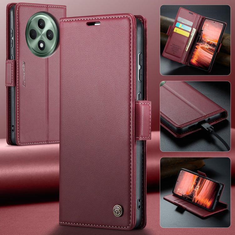 For OPPO Reno12 F /12 FS 5G CaseMe 023 Butterfly Buckle Litchi Texture RFID Anti-theft Leather Phone Case