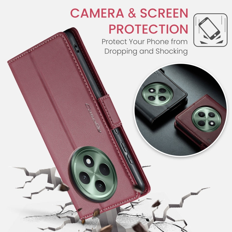 For OPPO Reno12 F /12 FS 5G CaseMe 023 Butterfly Buckle Litchi Texture RFID Anti-theft Leather Phone Case