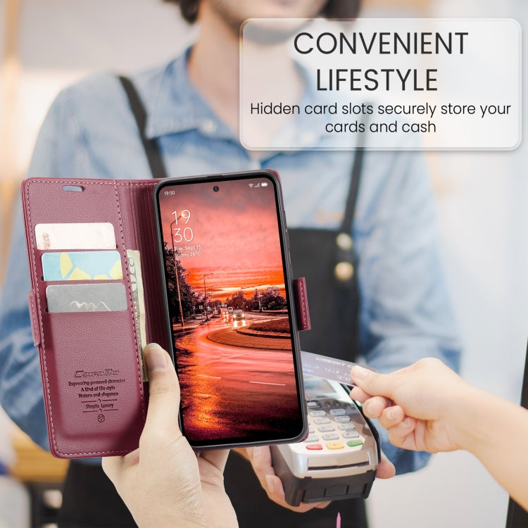 For OPPO Reno12 F /12 FS 5G CaseMe 023 Butterfly Buckle Litchi Texture RFID Anti-theft Leather Phone Case