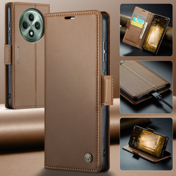 For OPPO Reno12 F /12 FS 5G CaseMe 023 Butterfly Buckle Litchi Texture RFID Anti-theft Leather Phone Case