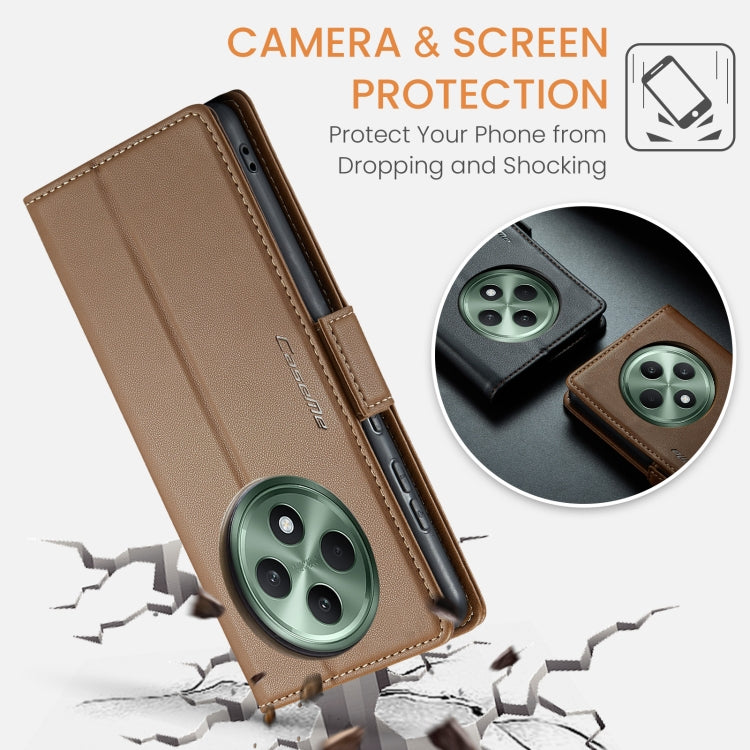 For OPPO Reno12 F /12 FS 5G CaseMe 023 Butterfly Buckle Litchi Texture RFID Anti-theft Leather Phone Case