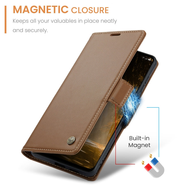 For OPPO Reno12 F /12 FS 5G CaseMe 023 Butterfly Buckle Litchi Texture RFID Anti-theft Leather Phone Case