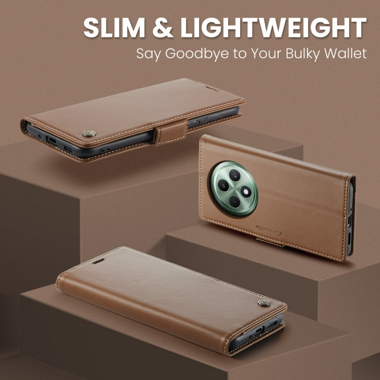For OPPO Reno12 F /12 FS 5G CaseMe 023 Butterfly Buckle Litchi Texture RFID Anti-theft Leather Phone Case