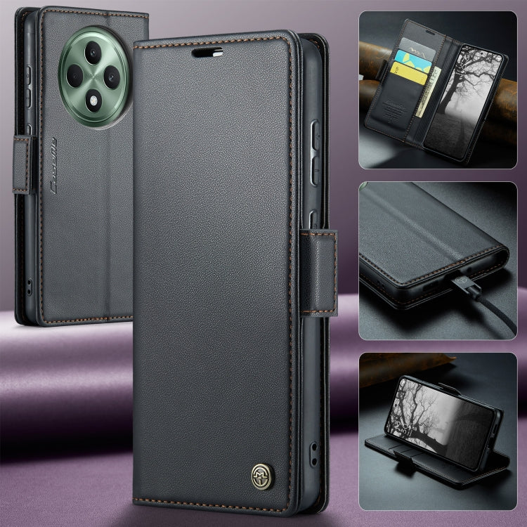 For OPPO Reno12 F /12 FS 5G CaseMe 023 Butterfly Buckle Litchi Texture RFID Anti-theft Leather Phone Case