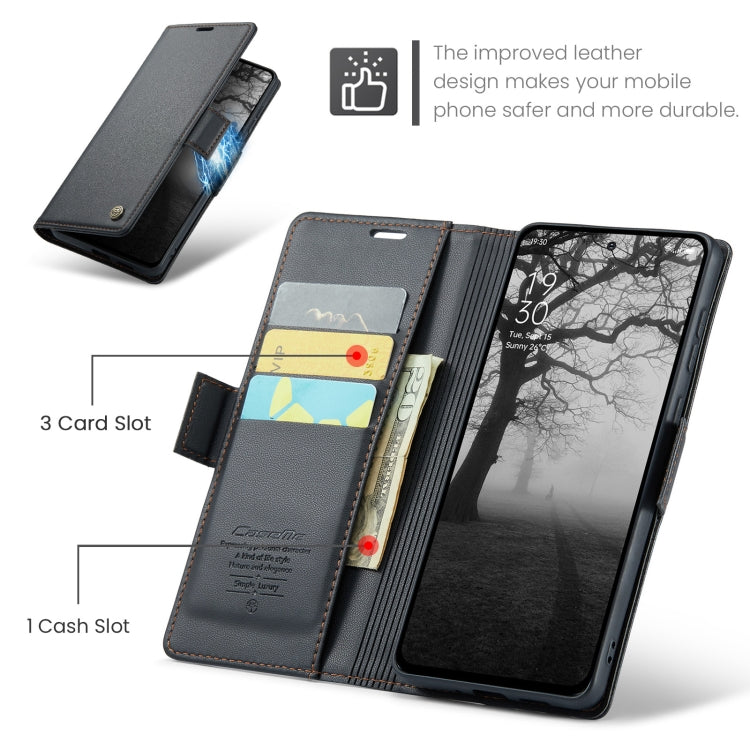 For OPPO Reno12 F /12 FS 5G CaseMe 023 Butterfly Buckle Litchi Texture RFID Anti-theft Leather Phone Case